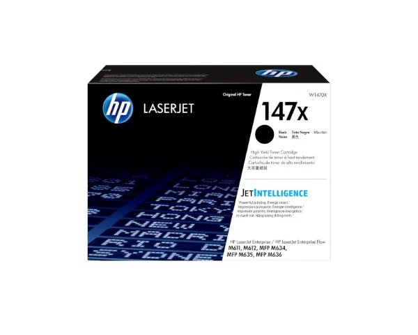 HP 147X (W1470X) LaserJet M611, M612 High Yield Black Toner Cartridge (25,200 Yield)