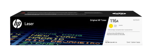 HP 116A (W2062A) Color LaserJet MFP 179fnw Yellow LaserJet Toner Cartridge (700 Yield)