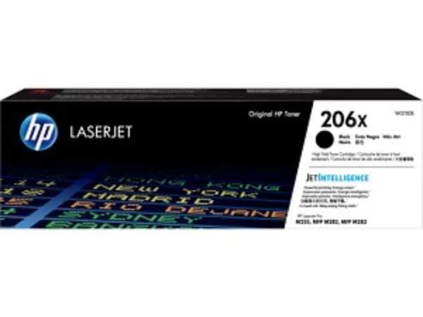 HP 206X (W2110X) Color LaserJet M255dw, M283 High Yield Black Toner Cartridge (3,150 Yield)