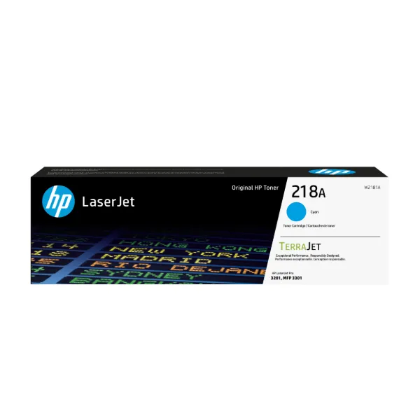 HP 218A (W2181A) Color LaserJet Pro 3201, MFP 3301 Cyan Toner Cartridge (1,200 Yield)